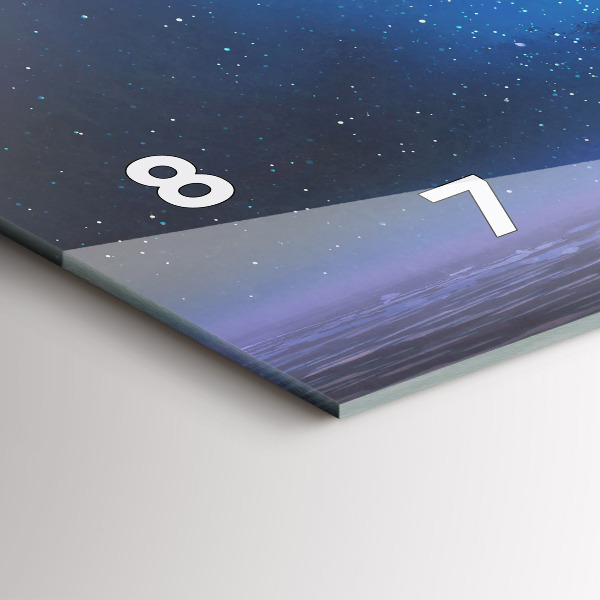 Glass wall clock rectangular Fantasy Sailing Ship