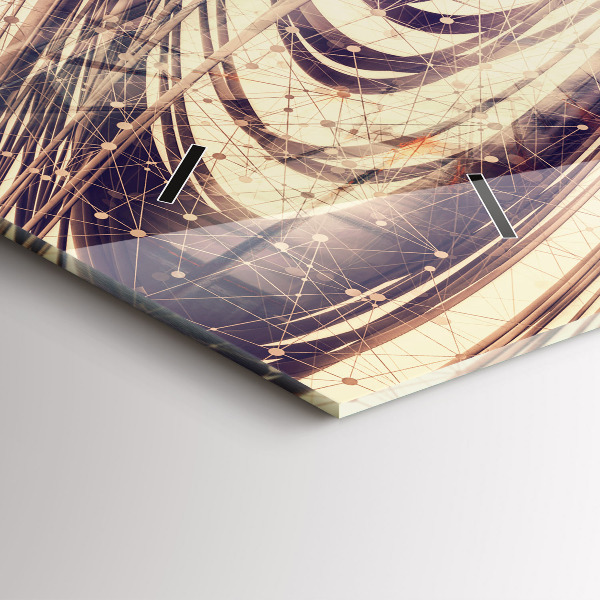 Glass wall clock rectangular Abstract mechanism