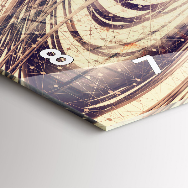 Glass wall clock rectangular Abstract mechanism