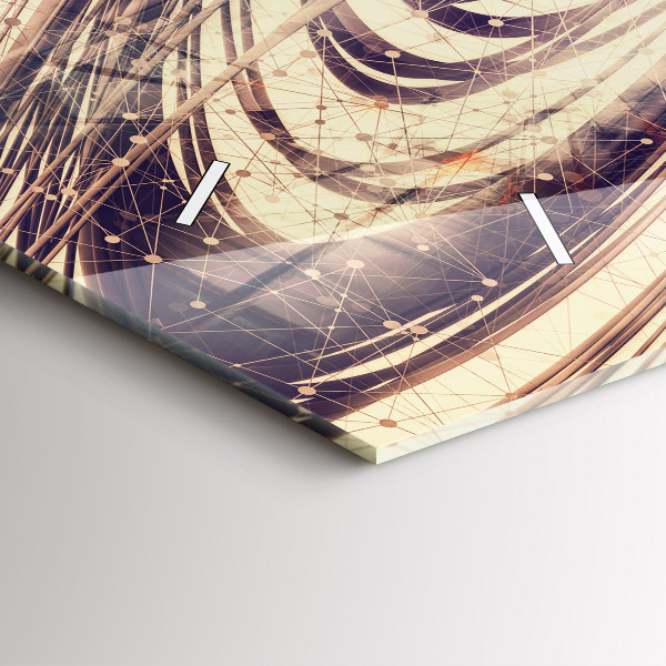 Glass wall clock rectangular Abstract mechanism