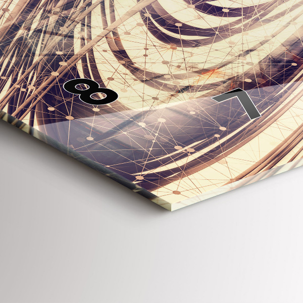 Glass wall clock rectangular Abstract mechanism
