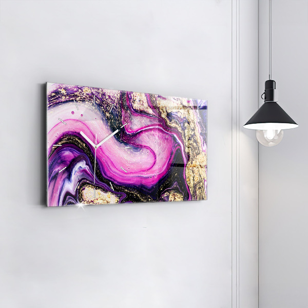 Glass wall clock rectangular Abstract Marble