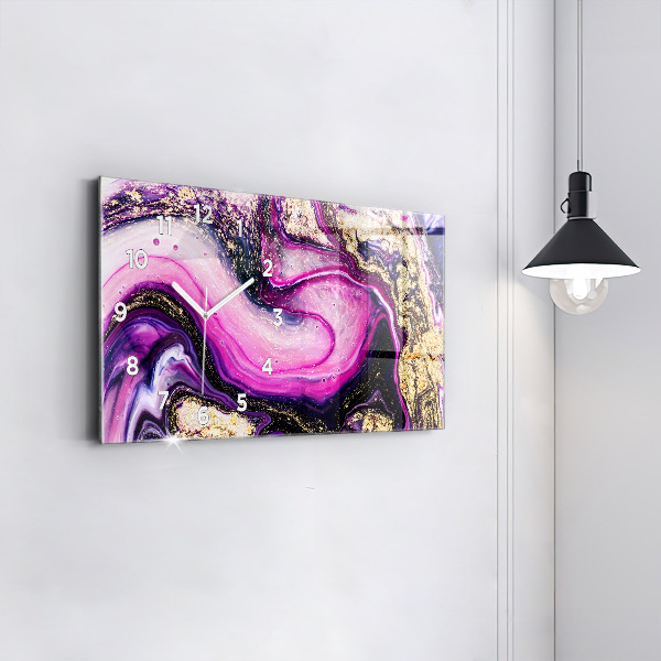 Glass wall clock rectangular Abstract Marble