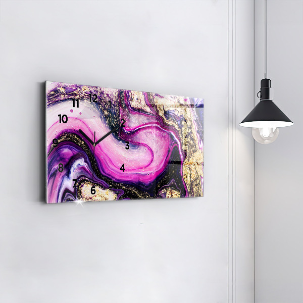 Glass wall clock rectangular Abstract Marble