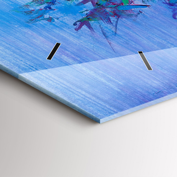 Glass wall clock rectangular Flowers in a Vase