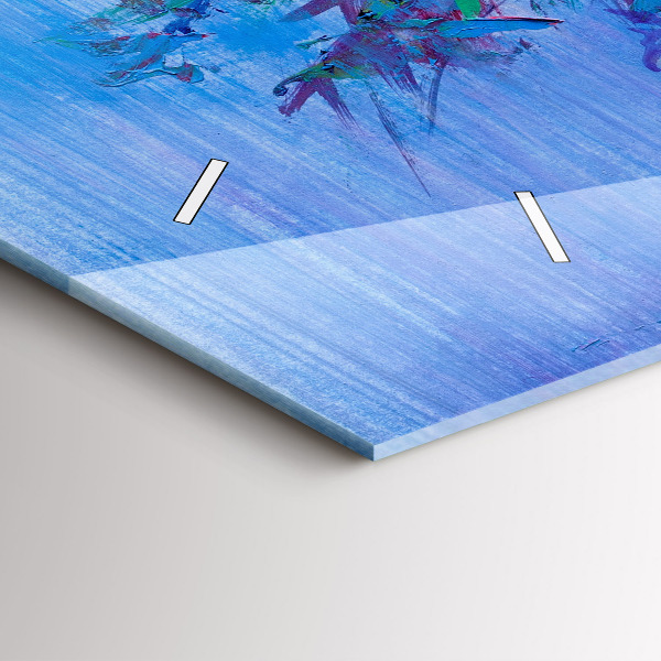 Glass wall clock rectangular Flowers in a Vase