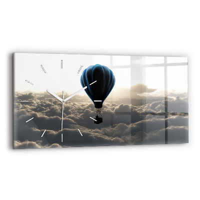 Glass wall clock rectangular Balloon in the sky