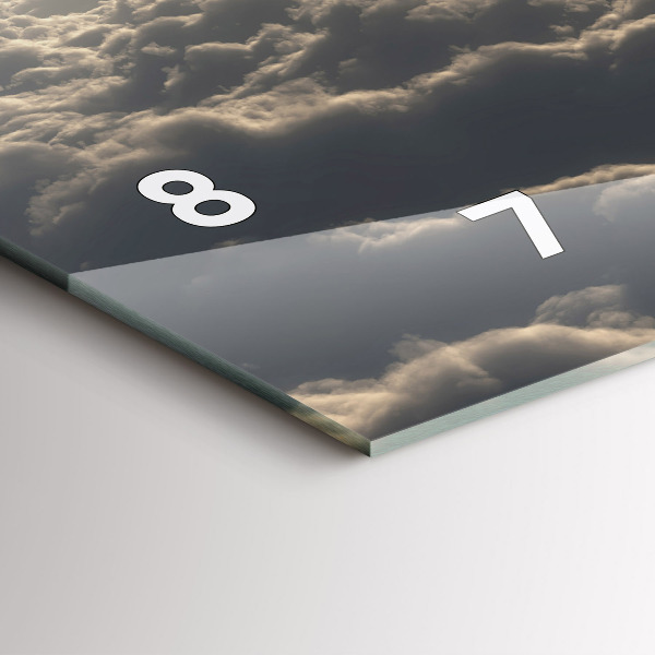 Glass wall clock rectangular Balloon in the sky