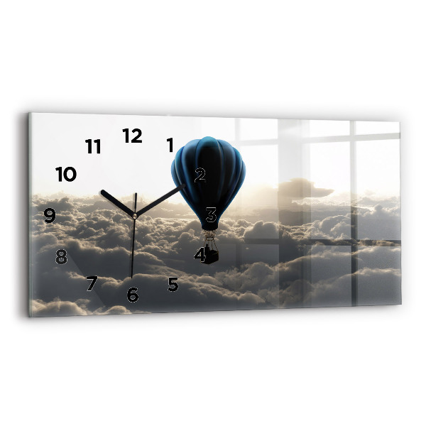 Glass wall clock rectangular Balloon in the sky