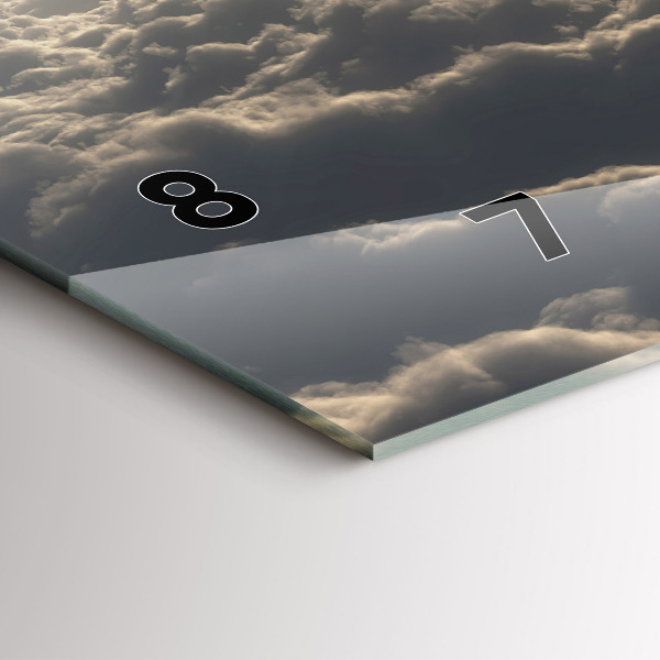 Glass wall clock rectangular Balloon in the sky