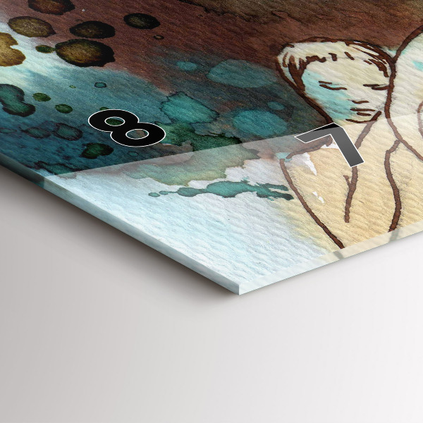 Glass wall clock rectangular Abstraction Woman