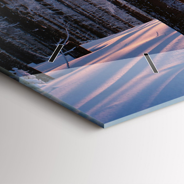 Glass wall clock rectangular Sunset Forest