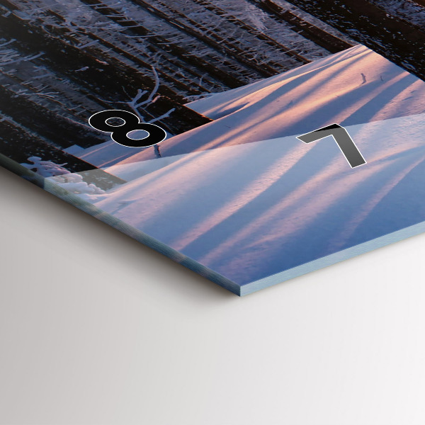 Glass wall clock rectangular Sunset Forest