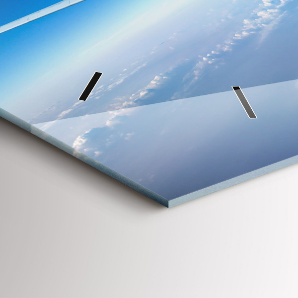 Glass wall clock rectangular Cloud Plane