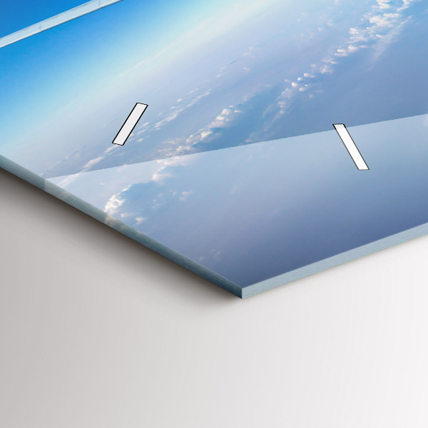 Glass wall clock rectangular Cloud Plane