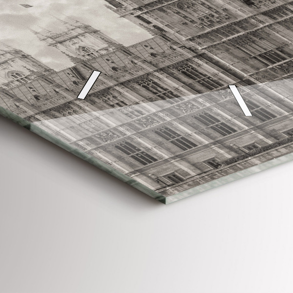 Glass wall clock rectangular London England Big Ben