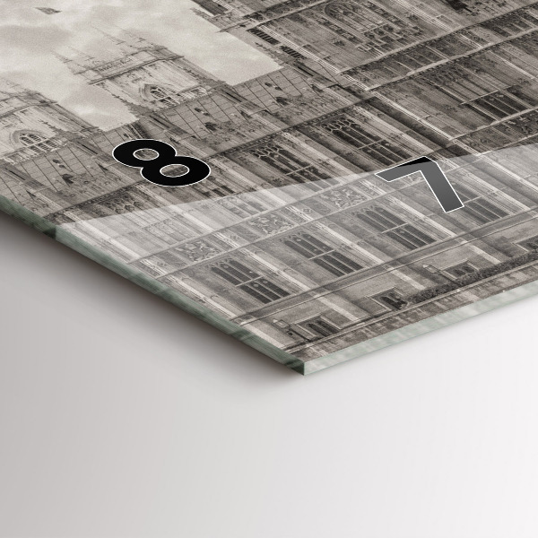 Glass wall clock rectangular London England Big Ben