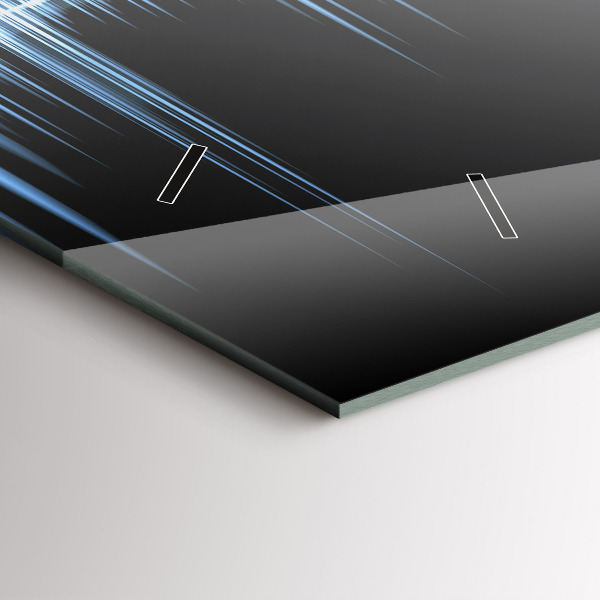 Glass wall clock rectangular Microphone and Headphones