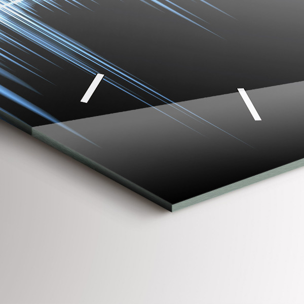 Glass wall clock rectangular Microphone and Headphones