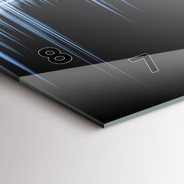 Glass wall clock rectangular Microphone and Headphones