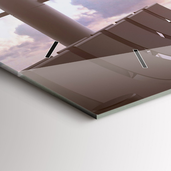 Glass wall clock rectangular Man at the airport