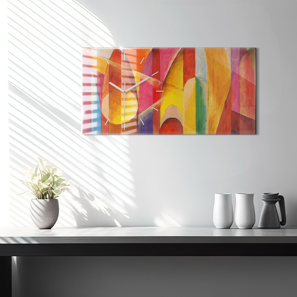 Glass wall clock rectangular Art Decoration Abstraction