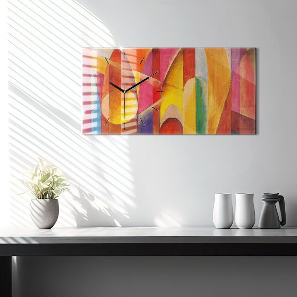 Glass wall clock rectangular Art Decoration Abstraction