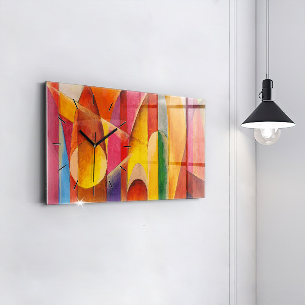 Glass wall clock rectangular Art Decoration Abstraction