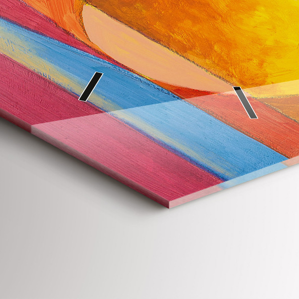 Glass wall clock rectangular Art Decoration Abstraction