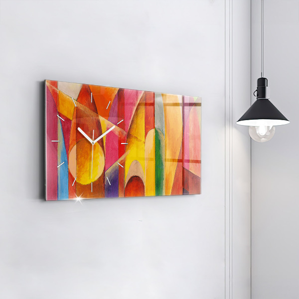 Glass wall clock rectangular Art Decoration Abstraction