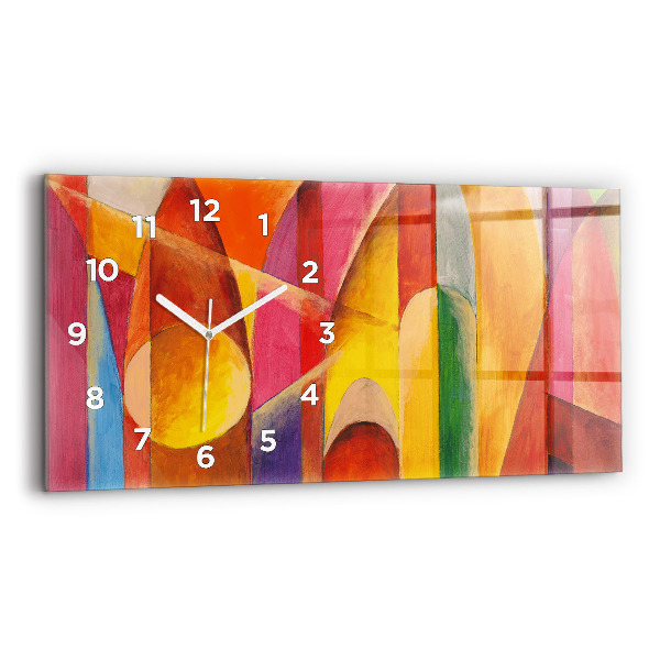 Glass wall clock rectangular Art Decoration Abstraction