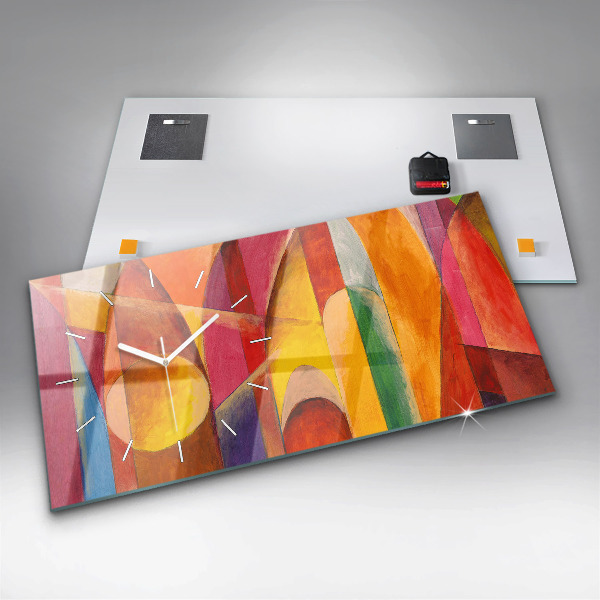 Glass wall clock rectangular Art Decoration Abstraction