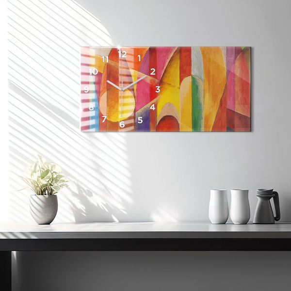 Glass wall clock rectangular Art Decoration Abstraction