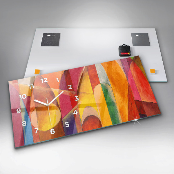 Glass wall clock rectangular Art Decoration Abstraction