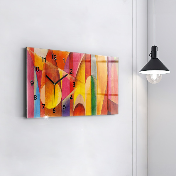 Glass wall clock rectangular Art Decoration Abstraction