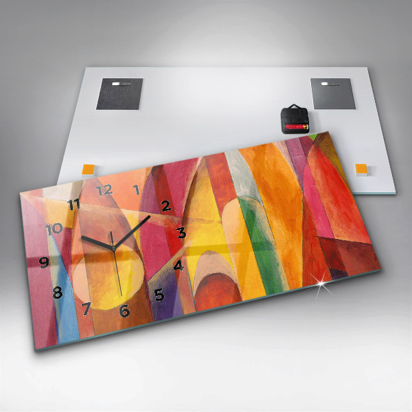 Glass wall clock rectangular Art Decoration Abstraction