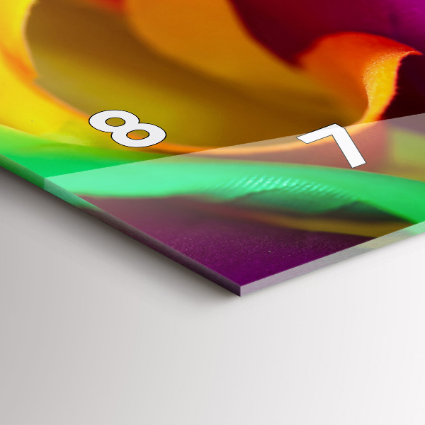 Glass wall clock rectangular Rainbow Rose