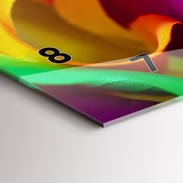 Glass wall clock rectangular Rainbow Rose