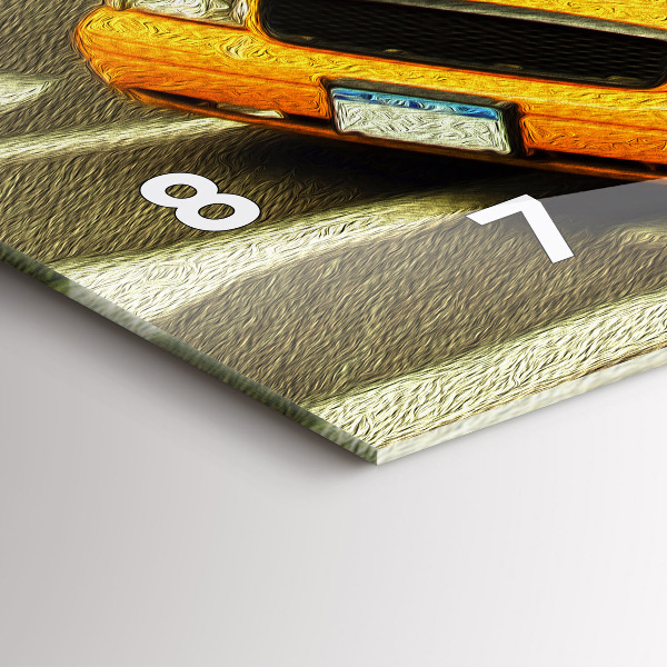 Glass wall clock rectangular New York City taxis