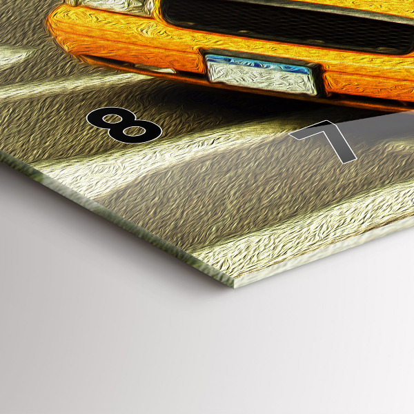 Glass wall clock rectangular New York City taxis