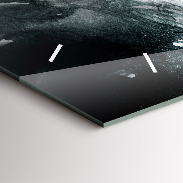 Glass wall clock rectangular Portrait of a woman red lips