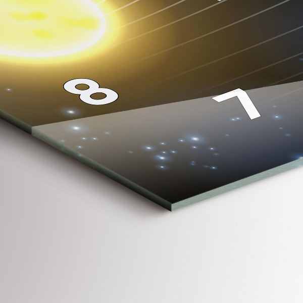 Glass wall clock rectangular Solar system
