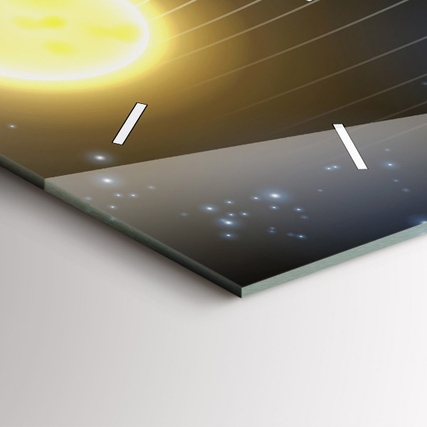 Glass wall clock rectangular Solar system