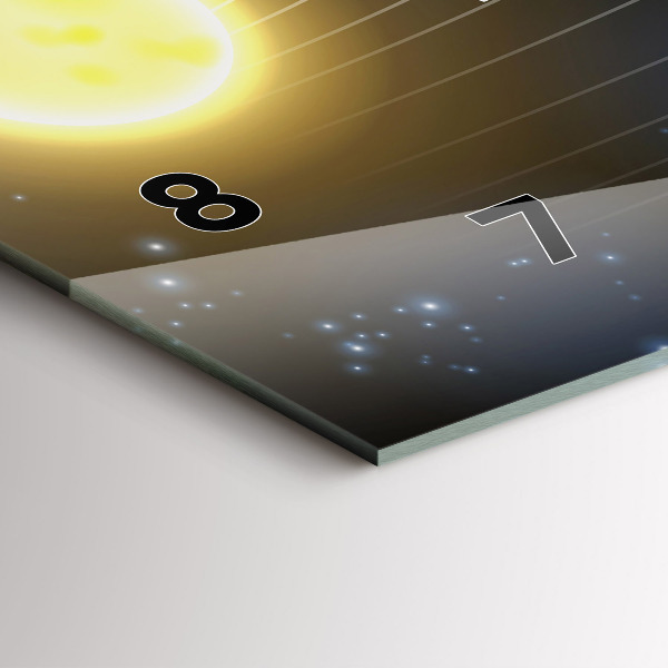 Glass wall clock rectangular Solar system