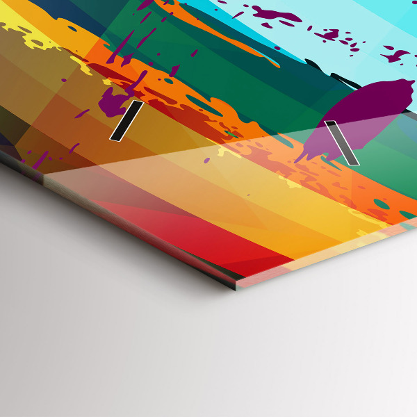 Glass wall clock rectangular Abstract background