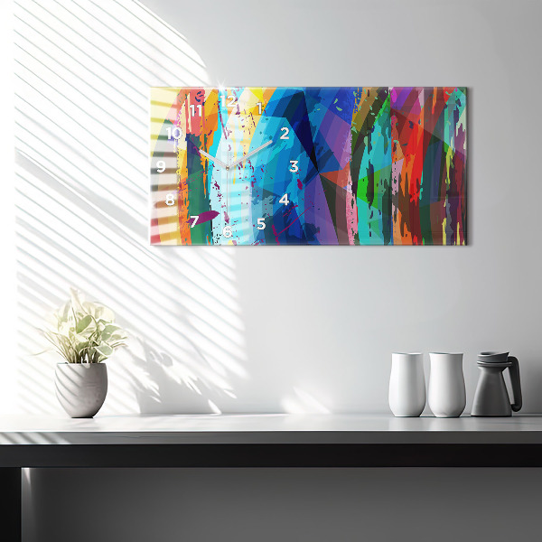 Glass wall clock rectangular Abstract background