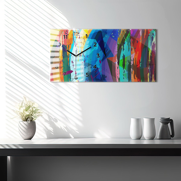 Glass wall clock rectangular Abstract background