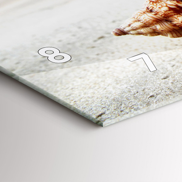 Glass wall clock rectangular A shell on the beach