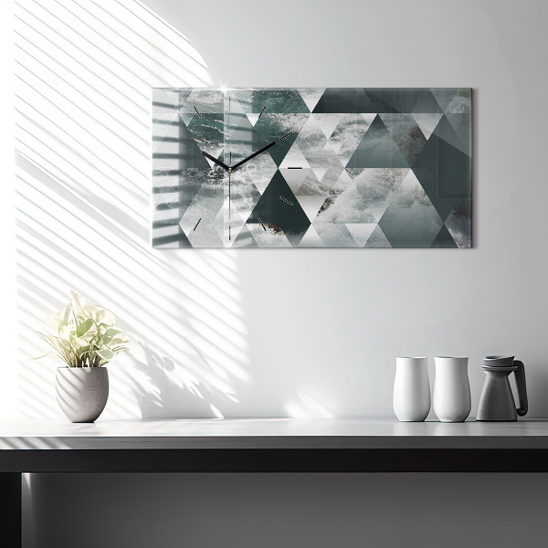 Glass wall clock rectangular Abstract sea waves