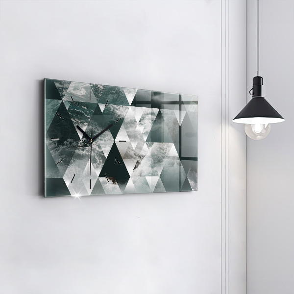 Glass wall clock rectangular Abstract sea waves